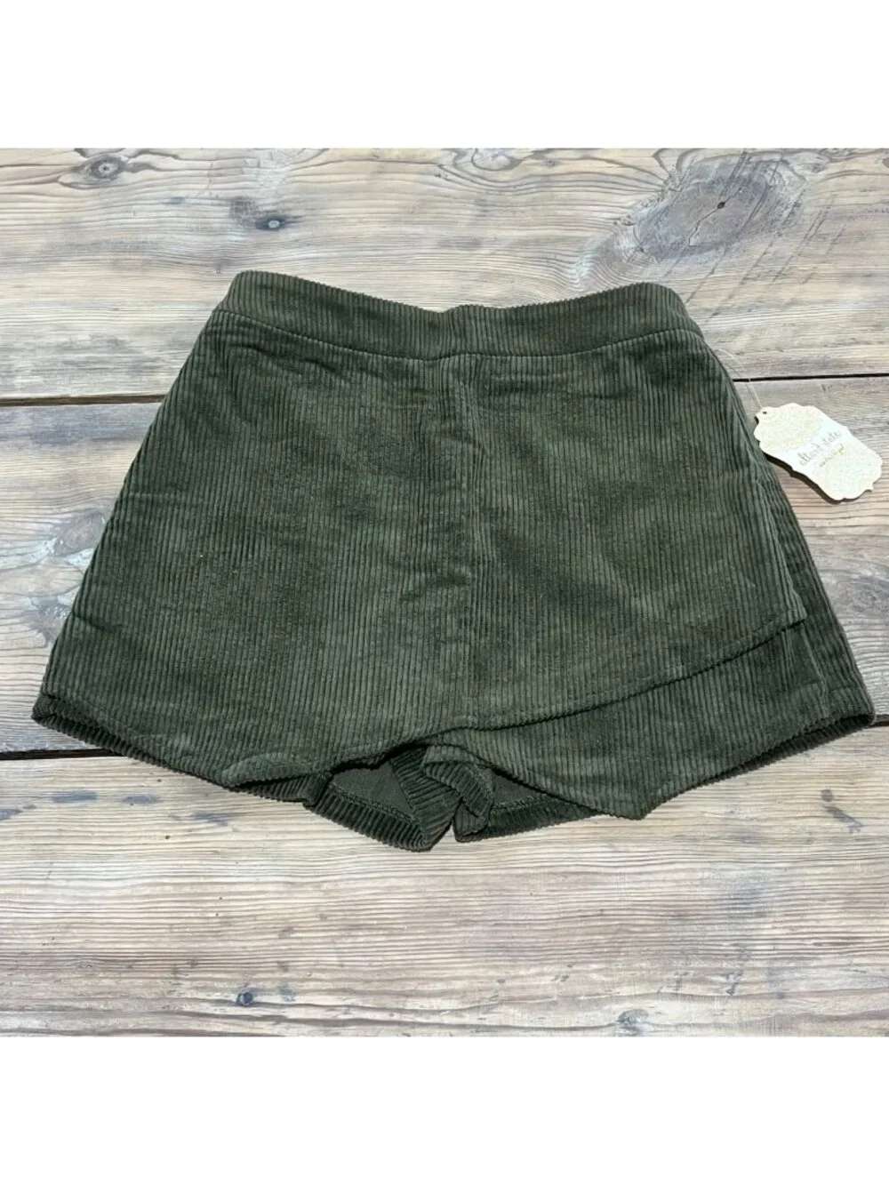 Altar'd State Coruroy Wrap Skort Womens XS Olive Green